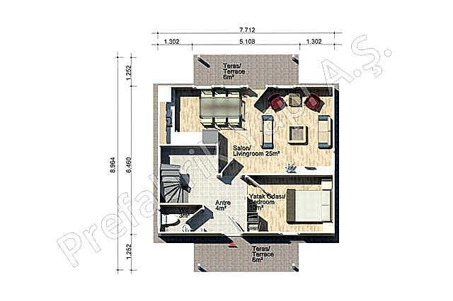 Prefabrik Ev Zemin Kat Plan