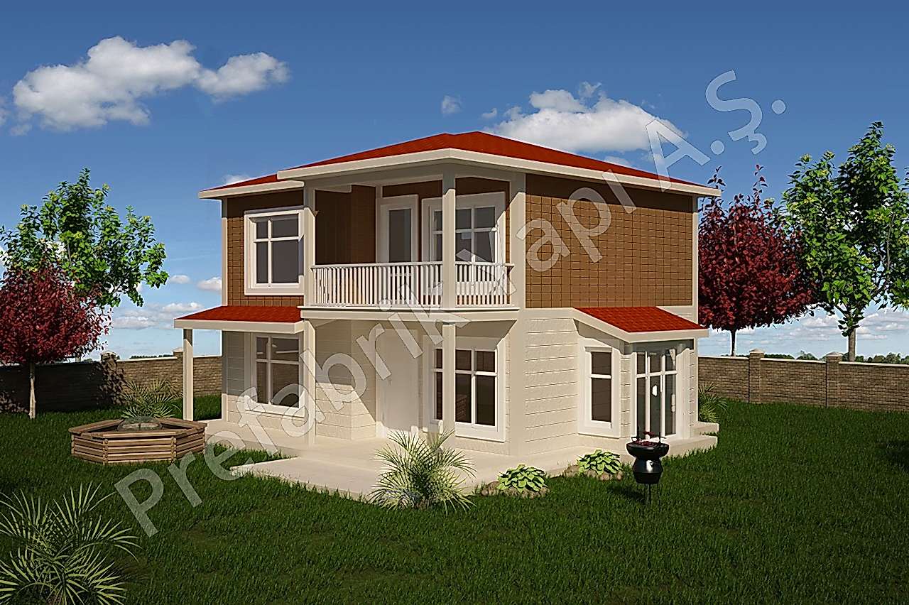 Kümbet 136 m2 1 Prefabrik Ev